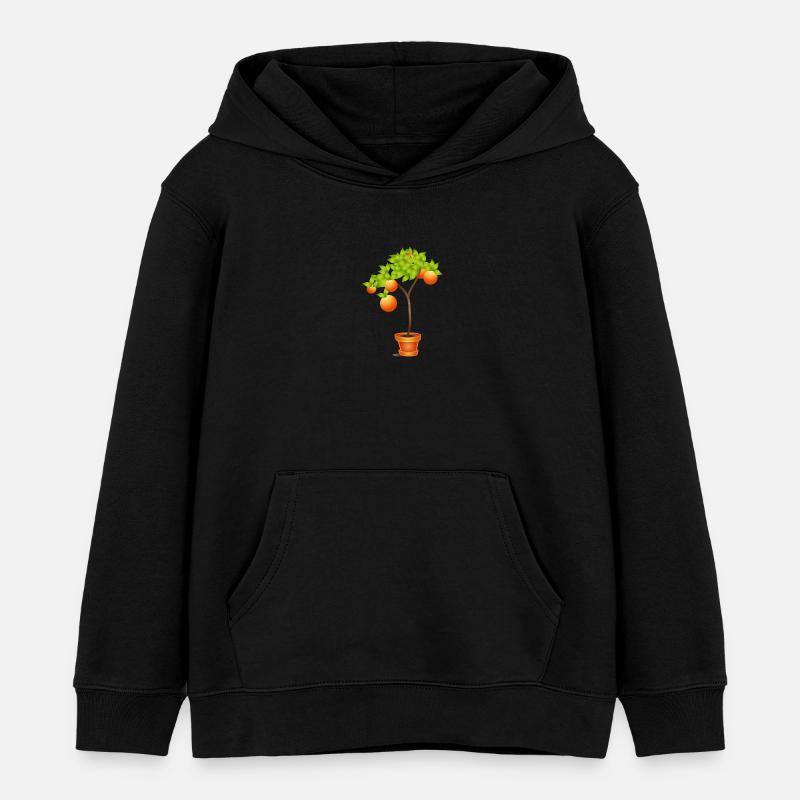 Petit oranger en pot de fleurs - Sweat à capuche enfant bio Stanley/Stella - noir