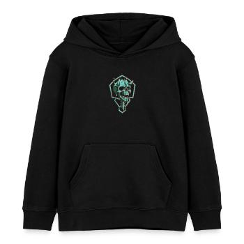 Neon Totenschädel im Sechseck - Kinder Organic Hoodie Mini Cruiser von Stanley/Stella - Schwarz - Vorne - AI Model Kid Male (0cm)