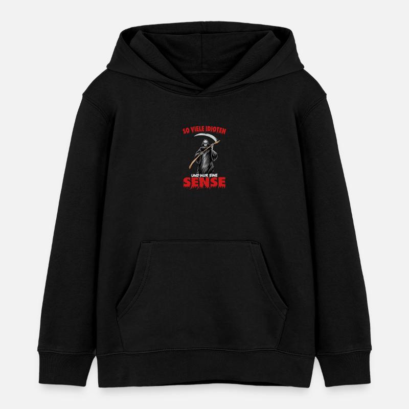 Tellement d’idiots et une seule faux - Sweat à capuche enfant bio Stanley/Stella - noir