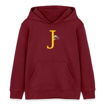 Buchstabe J - Kinder Organic Hoodie Mini Cruiser von Stanley/Stella - Burgunderrot - Vorne - AI Model Kid Female (0cm)