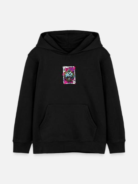 Ace of Spades Card - Kids Organic Hoodie by Stanley/Stella - black
