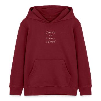 Kontrolle ist Illusion - Kinder Organic Hoodie Mini Cruiser von Stanley/Stella - Burgunderrot - Vorne - AI Model Kid Female (0cm)