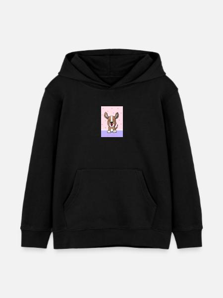 Kawaii Dog Best Friend - Kids Organic Hoodie by Stanley/Stella - black