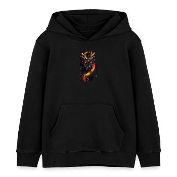 Dragon fantasy rouge - Sweat à capuche enfant bio Stanley/Stella - noir - Devant - AI Model Kid Male (0cm)