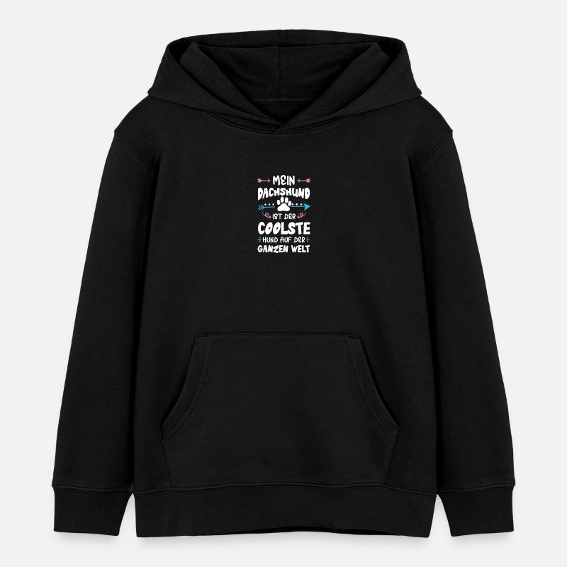 Teckel Teckel Chien Dicton - Sweat à capuche enfant bio Stanley/Stella - noir