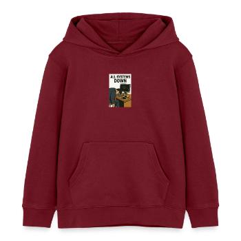 Tous les systèmes en panne Informatique Humour Caricature - Sweat à capuche enfant bio Stanley/Stella - bordeaux - Devant - AI Model Kid Female (0cm)