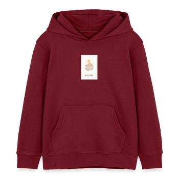 Rise & Toast – Funny Kitchen Saying - Kids Organic Hoodie by Stanley/Stella - burgundy - Front - AI Model Kid Female (0cm)