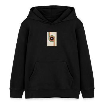 Affiche vinyle rétro Design musical du milieu du siècle - Sweat à capuche enfant bio Stanley/Stella - noir - Devant - AI Model Kid Male (0cm)