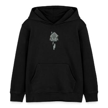 L'horloge de coucou 2 - Sweat à capuche enfant bio Stanley/Stella - noir - Devant - AI Model Kid Male (0cm)