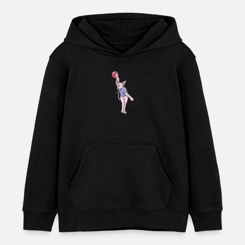 Sphynx Cat Bowling Bowling Ball - Kids Organic Hoodie by Stanley/Stella - black