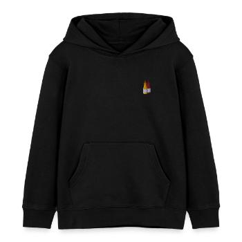 Ketchup and mustard embroidered - Kids Organic Hoodie by Stanley/Stella - black - Front - AI Model Kid Male (0cm)