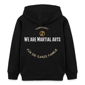 We Are Martial Arts Family - Kinder Organic Hoodie Mini Cruiser von Stanley/Stella - Schwarz - Hinten - AI Model Kid Male (0cm)