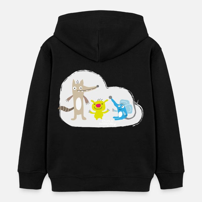 Heureux petits animaux - Sweat à capuche enfant bio Stanley/Stella - noir