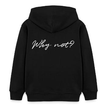why not - Kids Organic Hoodie by Stanley/Stella - black - Back - AI Model Kid Male (0cm)