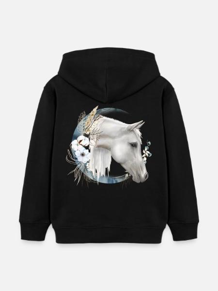Pferdemotiv Boho - Kinder Organic Hoodie Mini Cruiser von Stanley/Stella - Schwarz