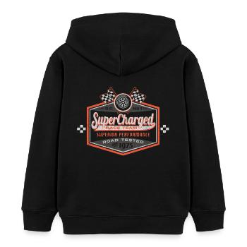 Super Charged - Kids Organic Hoodie by Stanley/Stella - black - Back - AI Model Kid Male (0cm)