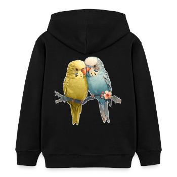 Wellensittiche - Kinder Organic Hoodie Mini Cruiser von Stanley/Stella - Schwarz - Hinten - AI Model Kid Male (0cm)