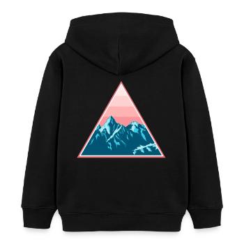 Gebirge Berge Schneebedeckt im Dreieck - Kinder Organic Hoodie Mini Cruiser von Stanley/Stella - Schwarz - Hinten - AI Model Kid Male (0cm)