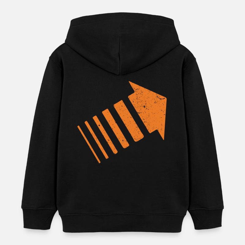 Serie LEGION Fleche orange Vintage - Sweat à capuche enfant bio Stanley/Stella - noir