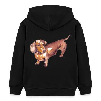 Dackel - Kinder Organic Hoodie Mini Cruiser von Stanley/Stella - Schwarz - Hinten - AI Model Kid Male (0cm)