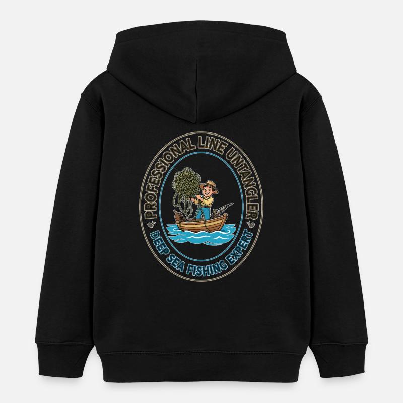 Patch de dépêcheur de Deep Sea Line - Sweat à capuche enfant bio Stanley/Stella - noir