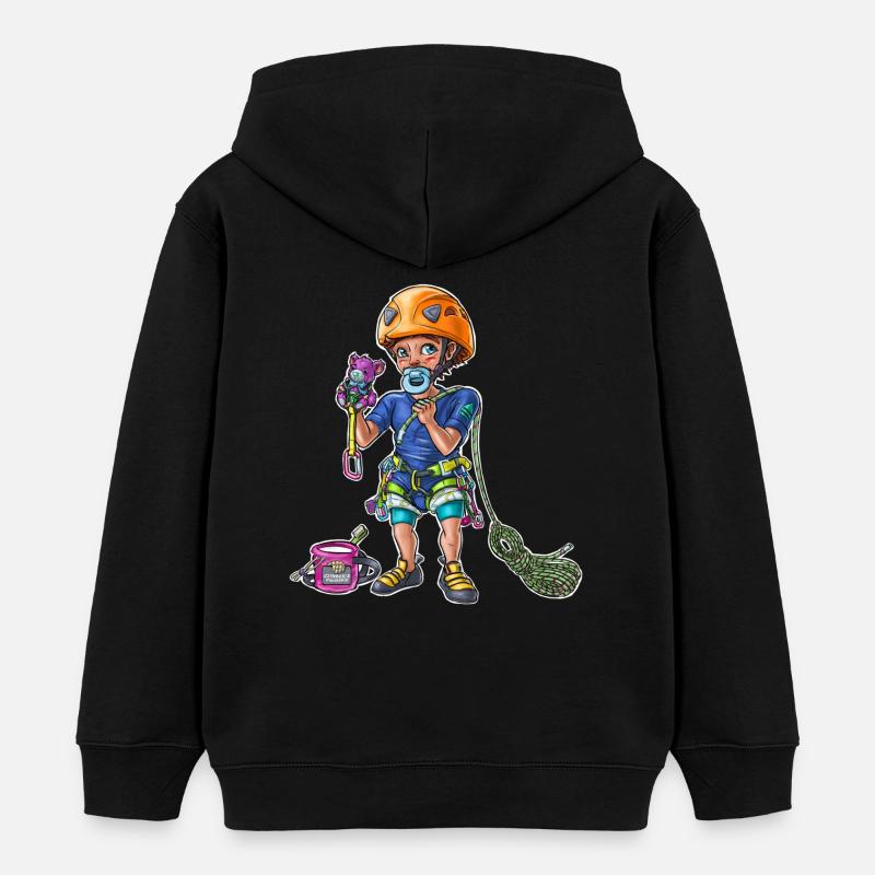 Petit bébé grimpeur 2 - Sweat à capuche enfant bio Stanley/Stella - noir