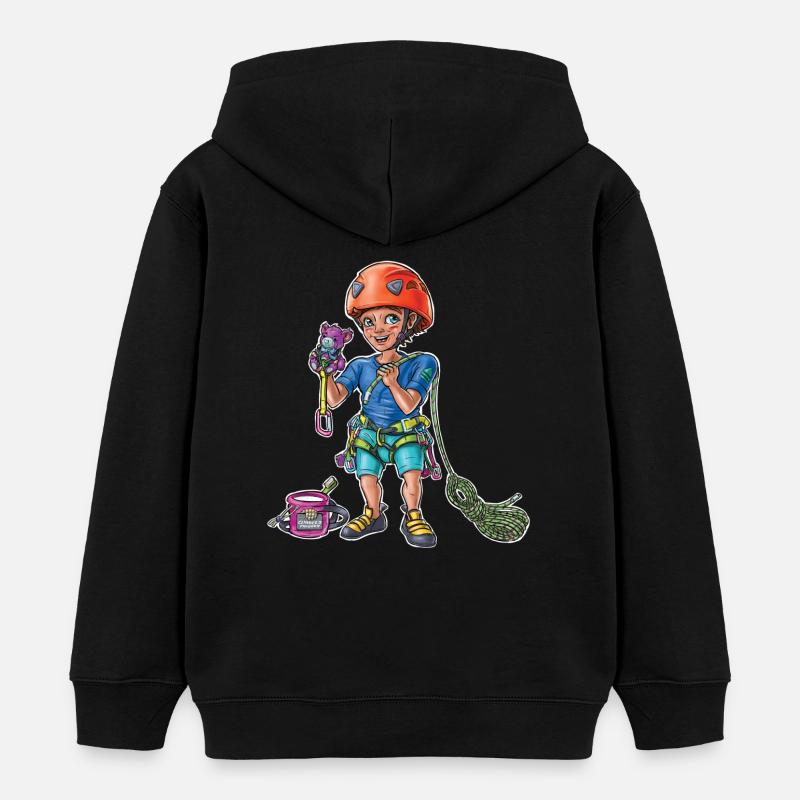 Petit bébé grimpeur 4 - Sweat à capuche enfant bio Stanley/Stella - noir