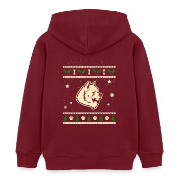 Samojeden Weihnachtsgeschenk - Kinder Organic Hoodie Mini Cruiser von Stanley/Stella - Burgunderrot - Hinten - AI Model Kid Female (0cm)