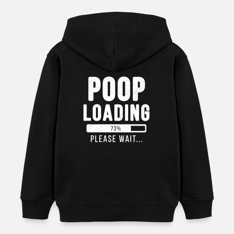 Chargement en cours ... s'il vous plaît merde attendre! | shirt de merde - Sweat à capuche enfant bio Stanley/Stella - noir