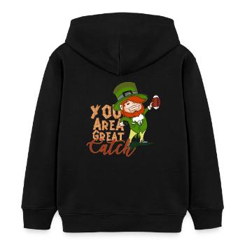 St. Patrick's Day American Football Sports Gift - Kids Organic Hoodie by Stanley/Stella - black - Back - AI Model Kid Male (0cm)