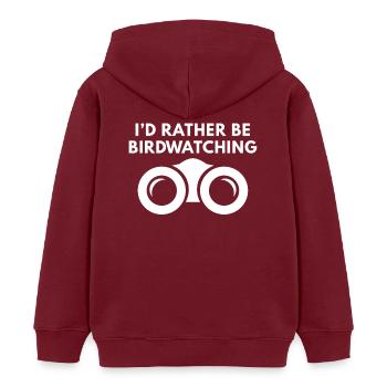 Birdwatching - Vogelbeobachtung - Fernglas - Kinder Organic Hoodie Mini Cruiser von Stanley/Stella - Burgunderrot - Hinten - AI Model Kid Female (0cm)