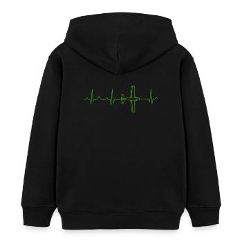 Flugzeug EKG Herzschlag - Kinder Organic Hoodie Mini Cruiser von Stanley/Stella - Schwarz - Hinten - AI Model Kid Male (0cm)