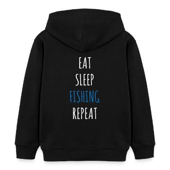 Fischer Angler Fischen Angeln Fisch Geschenkidee - Kinder Organic Hoodie Mini Cruiser von Stanley/Stella - Schwarz - Hinten - AI Model Kid Male (0cm)