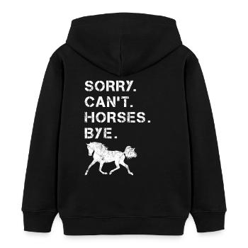 Lustiger Pferdespruch Reiterin - Kinder Organic Hoodie Mini Cruiser von Stanley/Stella - Schwarz - Hinten - AI Model Kid Male (0cm)