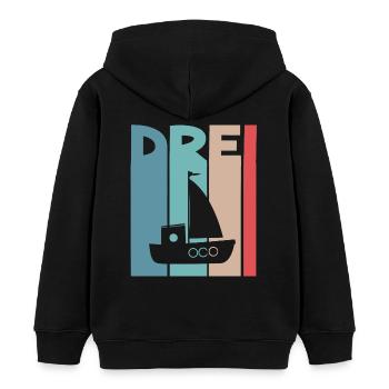 3 Jahre Kindergeburtstag - Kinder Organic Hoodie Mini Cruiser von Stanley/Stella - Schwarz - Hinten - AI Model Kid Male (0cm)