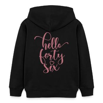 Bonjour Quarante Six Mignon 46 ans Anniversaire - Sweat à capuche enfant bio Stanley/Stella - noir - Dos - AI Model Kid Male (0cm)