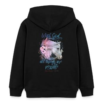Christliche Zitate Pferde - Kinder Organic Hoodie Mini Cruiser von Stanley/Stella - Schwarz - Hinten - AI Model Kid Male (0cm)