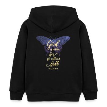 Verset biblique Motif chrétien - Sweat à capuche enfant bio Stanley/Stella - noir - Dos - AI Model Kid Male (0cm)