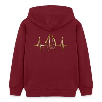 Bali Heartbeat Heaven’s Gate Indonésie Love Bali - Sweat à capuche enfant bio Stanley/Stella - bordeaux - Dos - AI Model Kid Female (0cm)