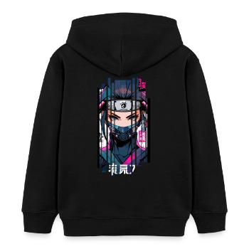 Cyborg ninja kanji - Sweat à capuche enfant bio Stanley/Stella - noir - Dos - AI Model Kid Male (0cm)