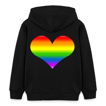 Regenbogen-Herz-Regenbogen - Kinder Organic Hoodie Mini Cruiser von Stanley/Stella - Schwarz - Hinten - AI Model Kid Male (0cm)