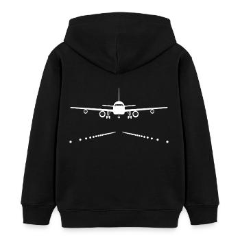Flieger Flugzeug Landebahn Geschenk fliegen - Kinder Organic Hoodie Mini Cruiser von Stanley/Stella - Schwarz - Hinten - AI Model Kid Male (0cm)