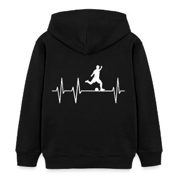 Fußball Herzschlag Herz Puls Herzklopfen Herzlinie - Kinder Organic Hoodie Mini Cruiser von Stanley/Stella - Schwarz - Hinten - AI Model Kid Male (0cm)