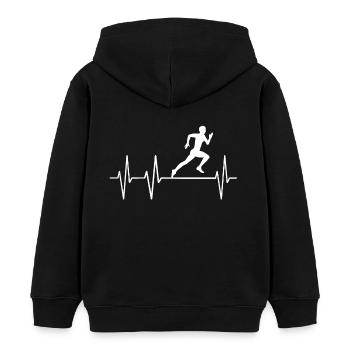 Laufen Joggen Herzschlag Herz Puls Herzklopfen - Kinder Organic Hoodie Mini Cruiser von Stanley/Stella - Schwarz - Hinten - AI Model Kid Male (0cm)