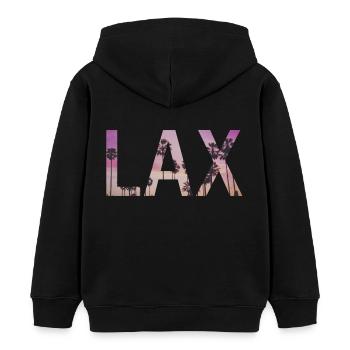 LAX (Los Angeles) lettering - Kids Organic Hoodie by Stanley/Stella - black - Back - AI Model Kid Male (0cm)