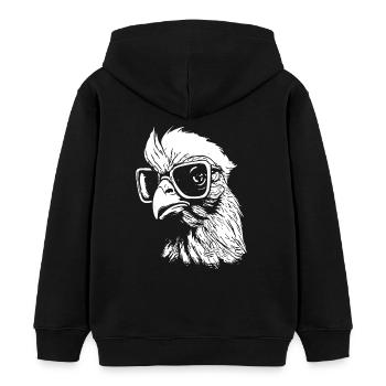 intelligentes Huhn - Kinder Organic Hoodie Mini Cruiser von Stanley/Stella - Schwarz - Hinten - AI Model Kid Male (0cm)