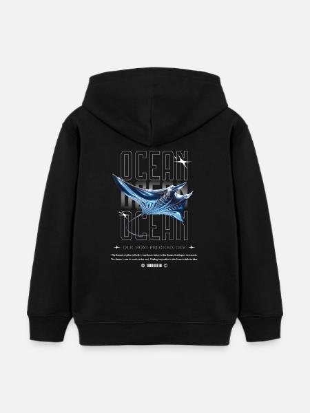 Ocean Manta Kostbarer Schatz - Kinder Organic Hoodie Mini Cruiser von Stanley/Stella - Schwarz