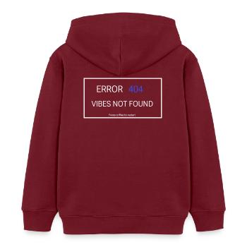 Vibes not found - Kids Organic Hoodie by Stanley/Stella - burgundy - Back - AI Model Kid Female (0cm)