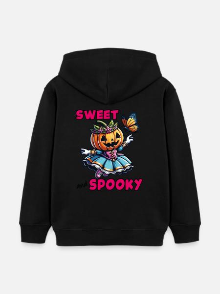 Cute Halloween Princess with Butterfly - Kids Organic Hoodie by Stanley/Stella - black