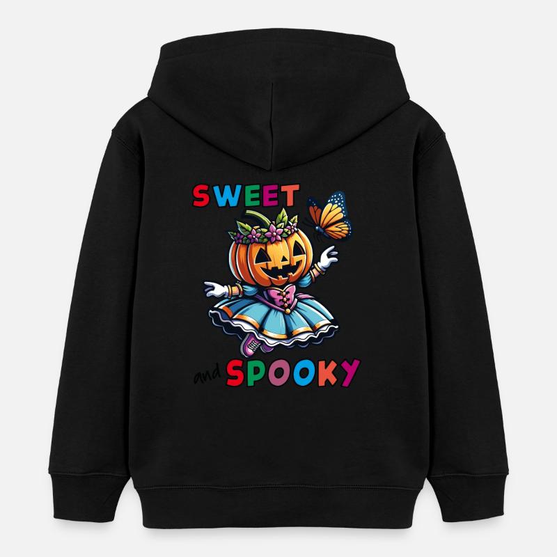 Mignonne princesse d’Halloween avec papillon - Sweat à capuche enfant bio Stanley/Stella - noir